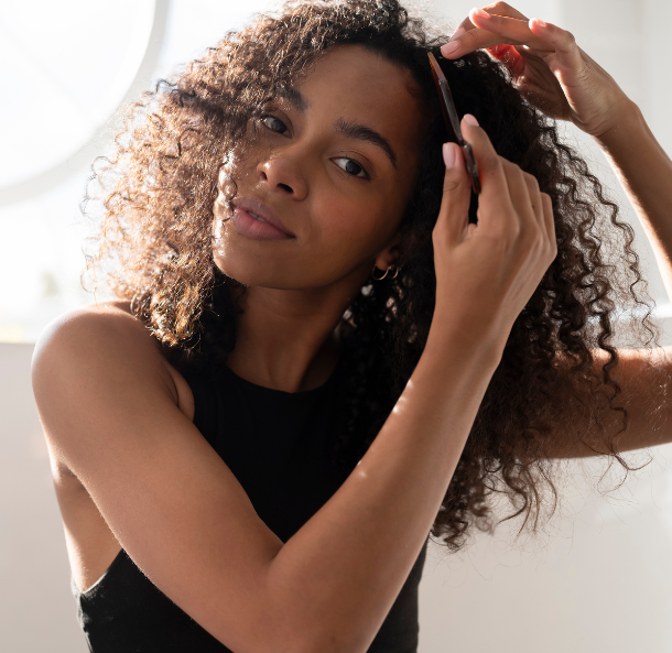 Cabelos crespos e cacheados